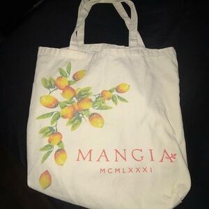Cream-Colored White Tote Bag W/ Fruit Design